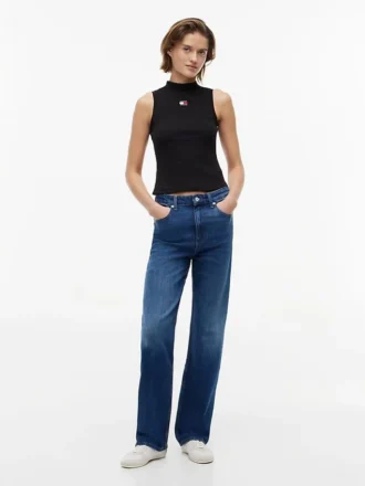 Camiseta sin mangas de cuello alto y corte ajustado de Tommy Jeans