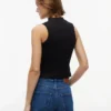 Camiseta sin mangas de cuello alto y corte ajustado de Tommy Jeans