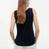 Camiseta sin mangas de jersey con mezcla de lino