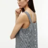 Camiseta sin mangas de mezcla de lino a cuadros vichy Camiseta sin mangas de mezcla de lino a cuadros vichy