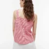 Camiseta sin mangas de mezcla de lino a cuadros vichy Camiseta sin mangas de mezcla de lino a cuadros vichy