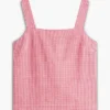 Camiseta sin mangas de mezcla de lino a cuadros vichy Camiseta sin mangas de mezcla de lino a cuadros vichy