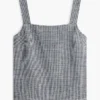 Camiseta sin mangas de mezcla de lino a cuadros vichy Camiseta sin mangas de mezcla de lino a cuadros vichy