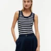 Camiseta sin mangas de punto acanalado a rayas