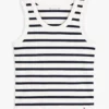 Camiseta sin mangas de punto acanalado a rayas