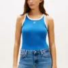 Camiseta sin mangas de punto acanalado con monograma Camiseta sin mangas de punto acanalado con monograma