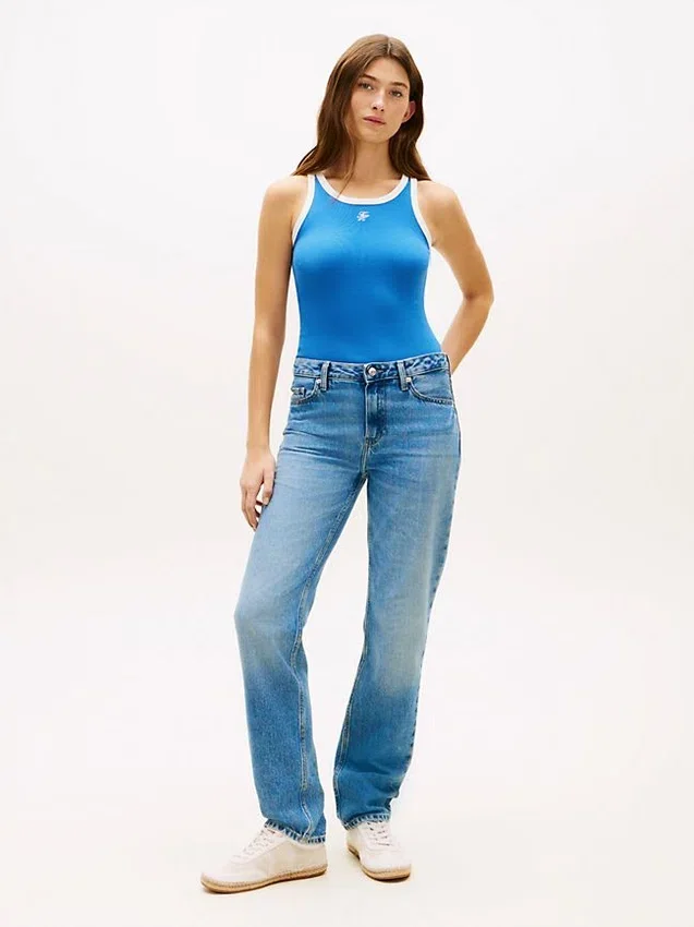 Camiseta sin mangas de punto acanalado con monograma Camiseta sin mangas de punto acanalado con monograma