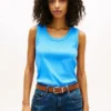 Camiseta sin mangas de punto elástico Camiseta sin mangas de punto elástico