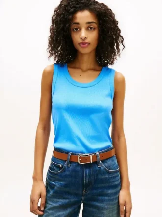 Camiseta sin mangas de punto elástico