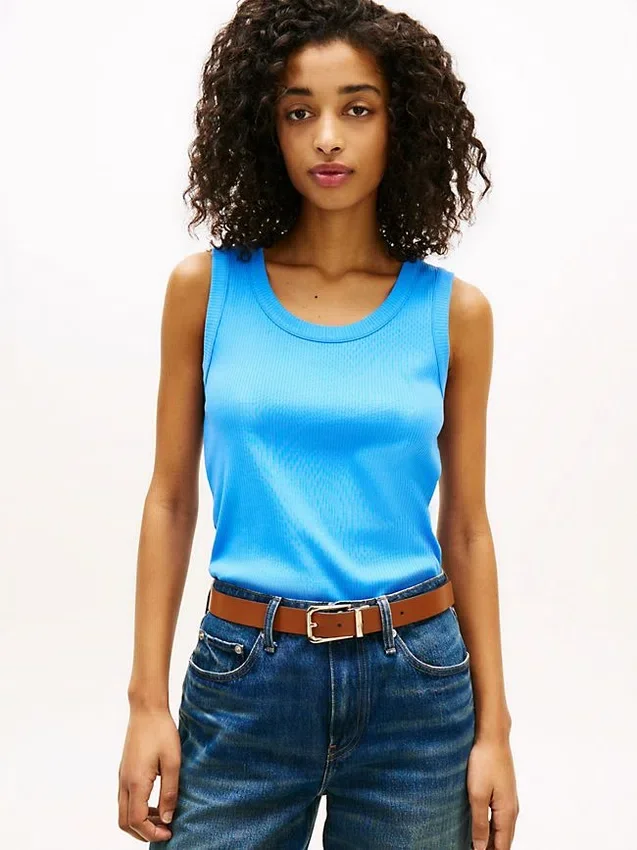 Camiseta sin mangas de punto elástico Camiseta sin mangas de punto elástico