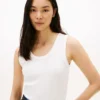 Camiseta sin mangas de punto elástico Camiseta sin mangas de punto elástico