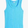 Camiseta sin mangas de punto elástico Camiseta sin mangas de punto elástico