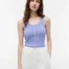 Camiseta sin mangas de punto mixto