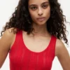 Camiseta sin mangas de punto mixto