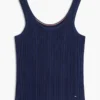 Camiseta sin mangas de punto mixto