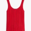 Camiseta sin mangas de punto mixto
