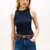 Camiseta sin mangas de punto trenzado