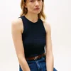 Camiseta sin mangas de punto trenzado