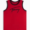 Camiseta sin mangas para niños con el logotipo de Tommy en letra cursiva