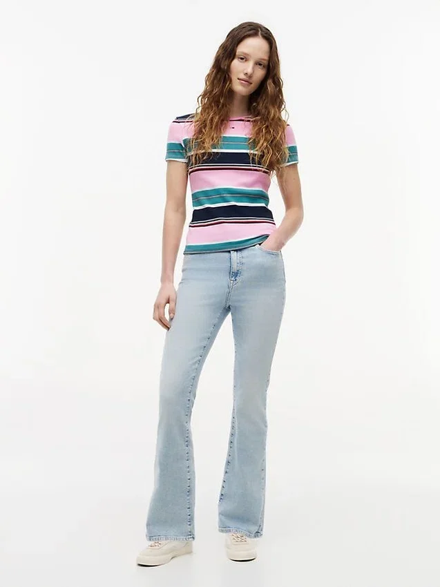 Camiseta Tommy Jeans Slim Stretch Ribbed Camiseta Tommy Jeans Slim Stretch Ribbed