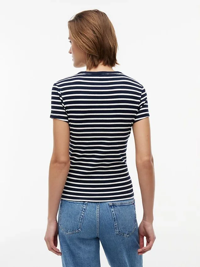 Camiseta Tommy Jeans Slim Stretch Ribbed Camiseta Tommy Jeans Slim Stretch Ribbed