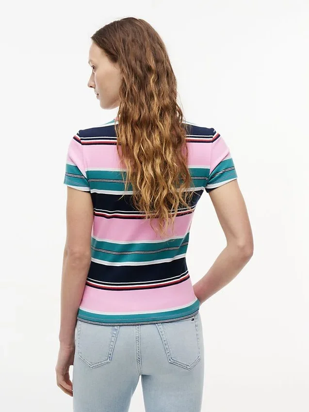 Camiseta Tommy Jeans Slim Stretch Ribbed Camiseta Tommy Jeans Slim Stretch Ribbed
