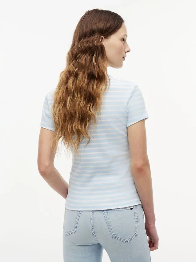 Camiseta Tommy Jeans Slim Stretch Ribbed Camiseta Tommy Jeans Slim Stretch Ribbed