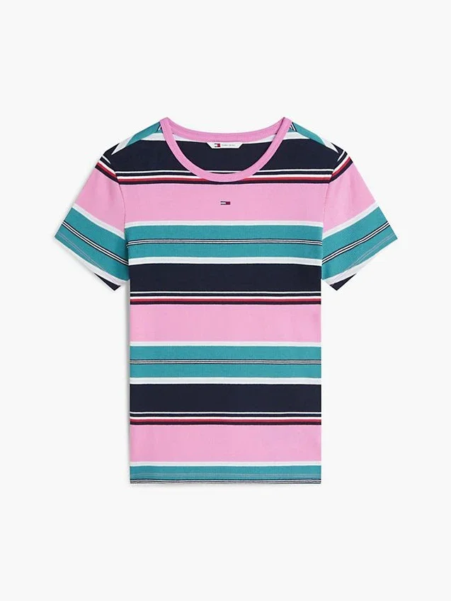 Camiseta Tommy Jeans Slim Stretch Ribbed Camiseta Tommy Jeans Slim Stretch Ribbed