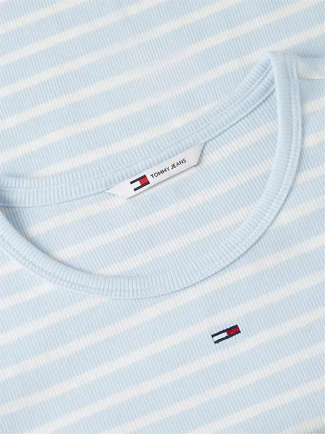 Camiseta Tommy Jeans Slim Stretch Ribbed Camiseta Tommy Jeans Slim Stretch Ribbed