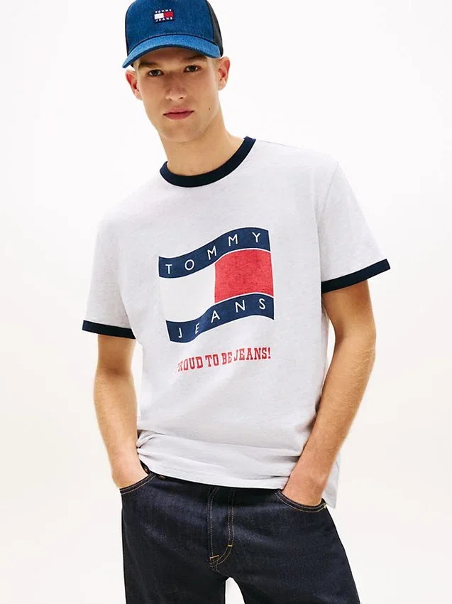 Camiseta Tommy Jeans Wavy Flag Ringer Camiseta Tommy Jeans Wavy Flag Ringer