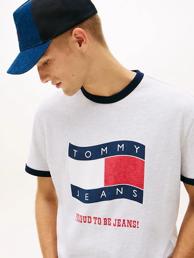 Camiseta Tommy Jeans Wavy Flag Ringer Camiseta Tommy Jeans Wavy Flag Ringer