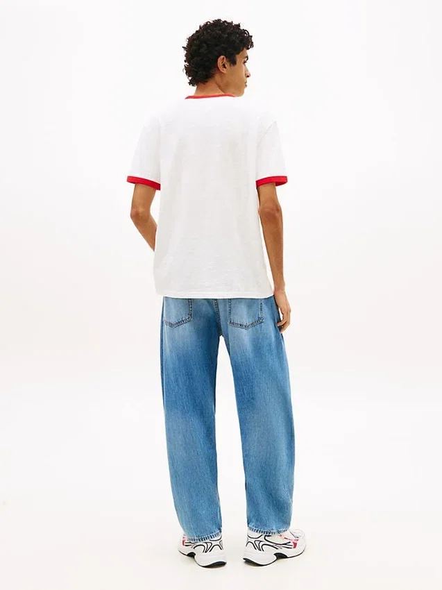 Camiseta Tommy Jeans Wavy Flag Ringer Camiseta Tommy Jeans Wavy Flag Ringer
