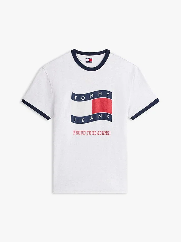 Camiseta Tommy Jeans Wavy Flag Ringer Camiseta Tommy Jeans Wavy Flag Ringer