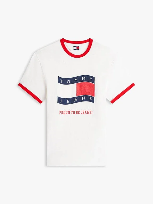 Camiseta Tommy Jeans Wavy Flag Ringer Camiseta Tommy Jeans Wavy Flag Ringer