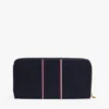 Cartera con cremallera y rayas distintivas Cartera con cremallera y rayas distintivas