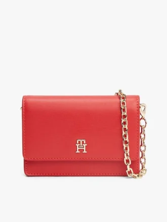 Cartera con solapa y cadena con logotipo Monogram