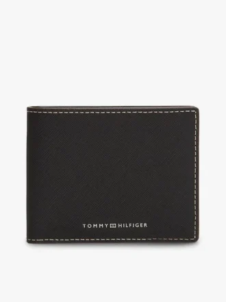 Cartera de piel con doble pliegue Cartera de piel con doble pliegue