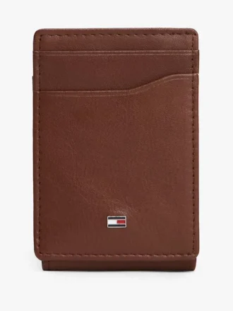 Cartera doble con cierre magnético de piel granulada