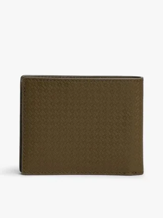 Cartera doble de piel con el logotipo de la bandera por toda la superficie
