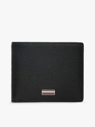 Cartera doble de piel granulada