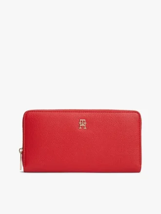 Cartera grande con cremallera y logotipo monograma