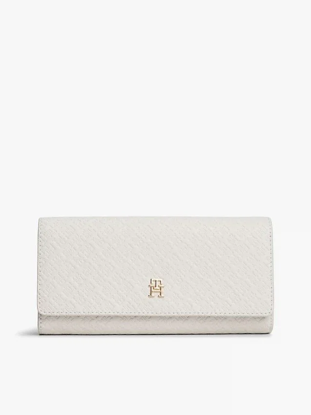 Cartera grande con solapa y monograma integral Cartera grande con solapa y monograma integral
