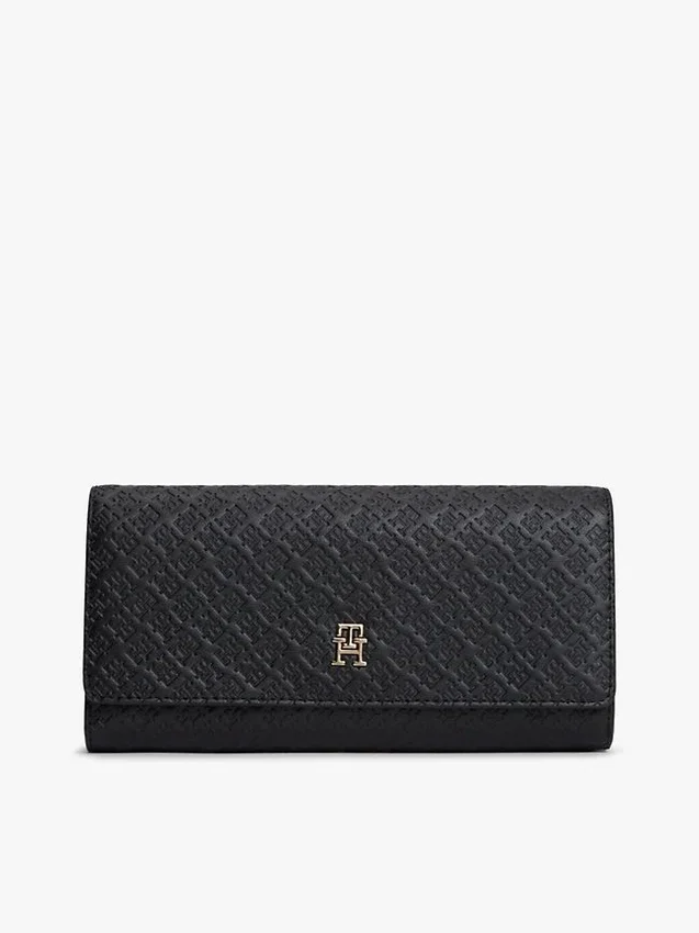 Cartera grande con solapa y monograma integral Cartera grande con solapa y monograma integral
