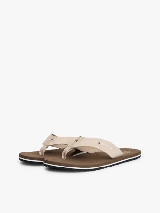 Chanclas de lino y cambray Chanclas de lino y cambray