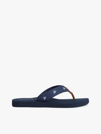 Chanclas de lona con monograma bordado