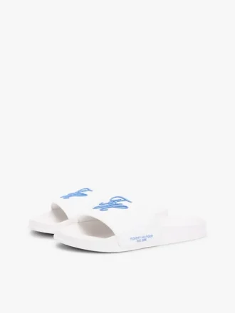 Chanclas de lona con monograma bordado