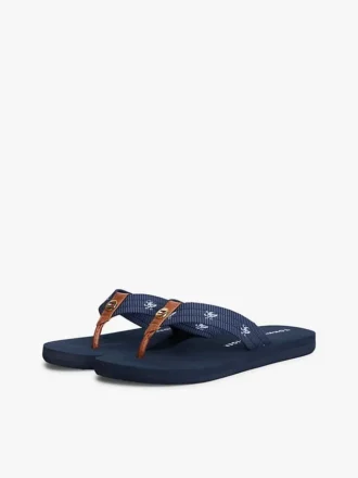 Chanclas de lona con monograma bordado