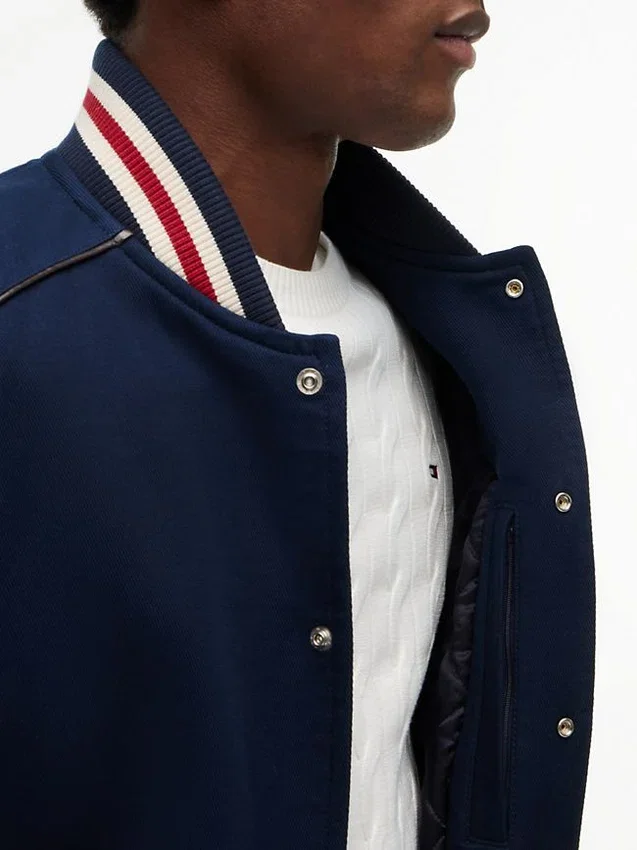 Chaqueta de tejidos mixtos New York Label Chaqueta de tejidos mixtos New York Label