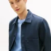 Chaqueta de trabajo de denim teñida en prenda