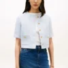 Chaqueta de tweed de manga corta para mujer